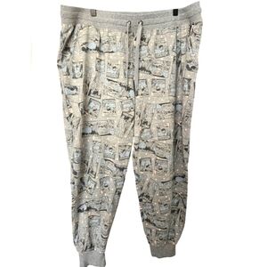 Disney Winnie The Pooh Gray Jogger Sweatpants with Elastic Cuffs Size 2x